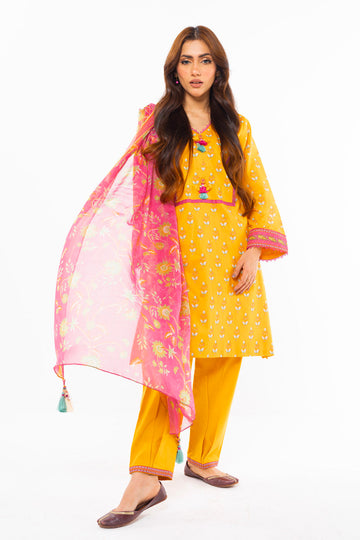 Alkaram Studio SS-25-1-24 Yellow Spring Summer Collection Online Shopping